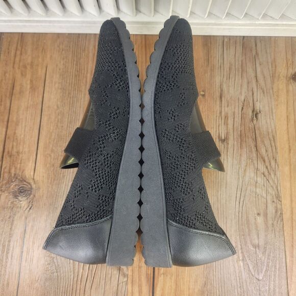 Skechers Cleo Flex Wedge Womens 7.5 Black Mary Jane Slip-On Loafers Shoes 158493 - Picture 5 of 9